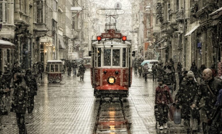 A Nostalcig Street in Beyoglu A Nostalcig Street in Beyoglu